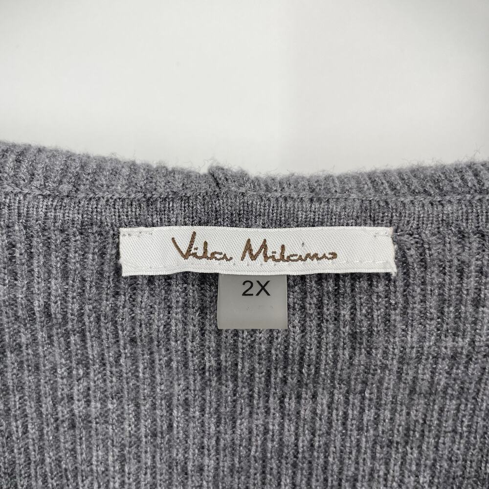 Vila Milano Women's Gray Pullover Sweater Plus Size 2X Stretch Comfort Lounge - Picture 7 of 9